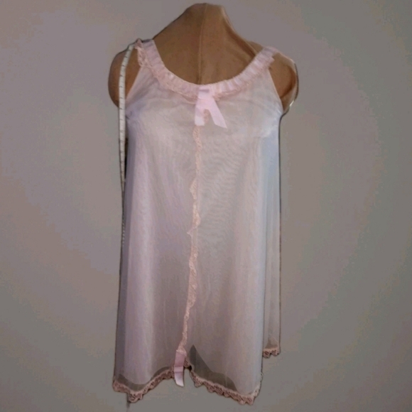 Vintage Pink Odette Barsa Sleeveless Nylon Gown Negligee - Picture 3 of 7